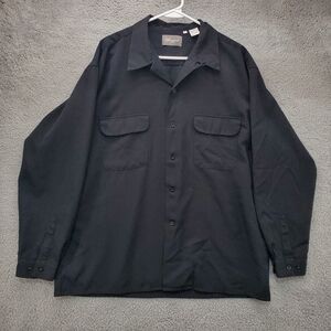 Successo Uomo Phita Wool Button Up Shirt Mens XL Loop Collar Long Sleeve